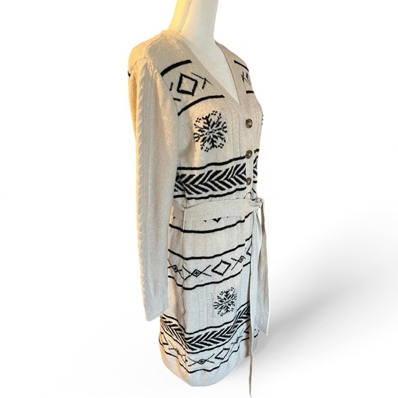 Lucky Brand Cream and Black Cardigan Dress, NEW - Picture 3 of 5
